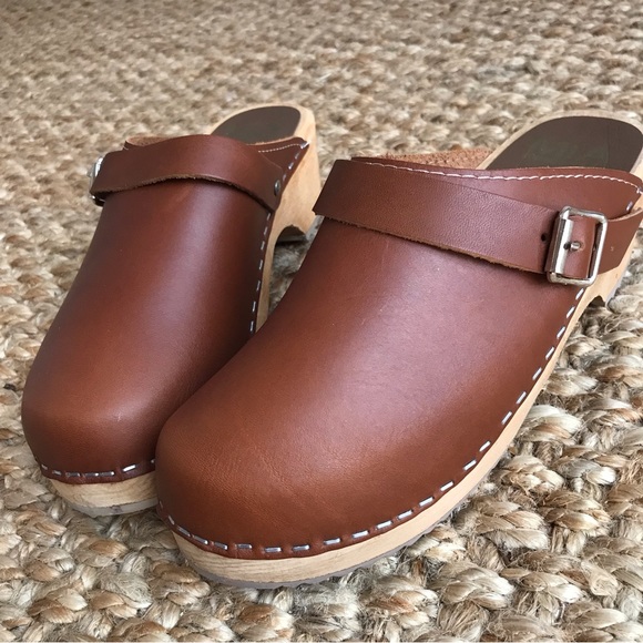 New: MIA Alma Leather and Wood Clog. Made in Sweden. Size 37 - Picture 6 of 16